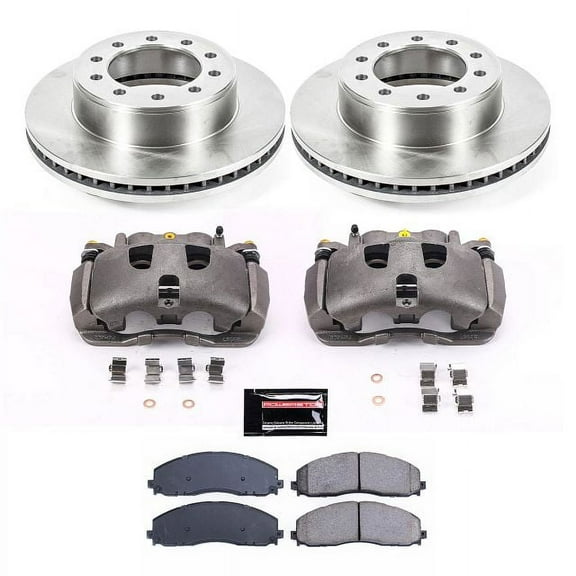 PowerStop Front Stock Replacement Brake Pad and Rotor Kit with Calipers Fits: FORD Select Models KCOE8029