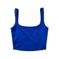 thumbnail image 5 of Women Tank Vest Crop Top Solid Deep O Neck T-Shirt Summer Beach Sleeveless Sports Top, 5 of 6