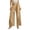 Khaki, variant on Wide Leg Pants for Women, Wrap Front Palazzo Pants with Tie, Waist Loose Fits Business Work Trousers with Pockets XXL