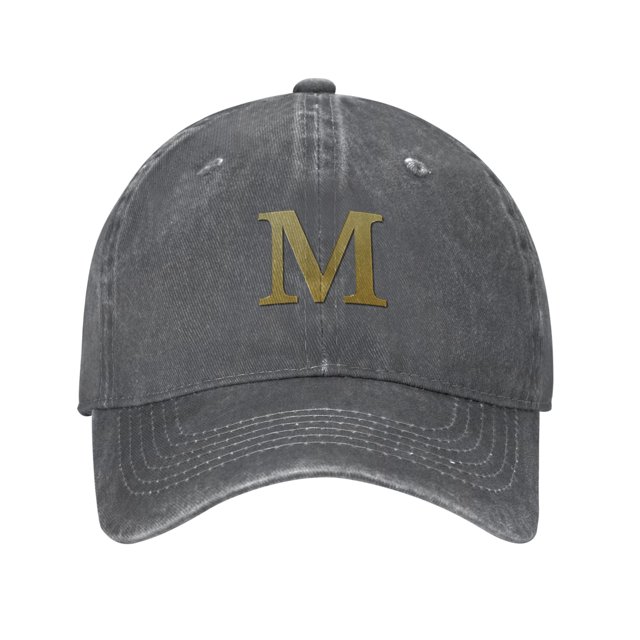 ZICANCN Adjustable Baseball Cap Women, Alphabet M Pattern Hats for Men Adult Washed Cotton Denim Baseball Caps Fashion, Deep Heather