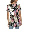 thumbnail image 3 of CATHY Women's 2022 Summer Short Sleeve Pleated Blouse Loose Flowy Tunic Top, 3 of 3