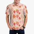 thumbnail image 2 of Balery Strawberry Printed Men’s Short Sleeve Polo Shirt, Midweight Men's Shirt,Golf Polo shirts -3X-Large, 2 of 8
