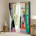thumbnail image 3 of Manfei Kawaii Black Cat Black Out Curtains for Child Teens,Chic Floral Flower Curtains Pack of 2 (42x63 Each),Retro Vintage Aesthetic Bedroom Curtains,Microfiber Bedroom Decor, 3 of 6