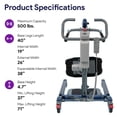 thumbnail image 6 of ProHeal Sit to Stand Lift - Full Body Patient Transfer Lifter for Home Use and Medical Facilities - 500 Pound Weight Capacity, 6 Sling Hooks, 6 of 6