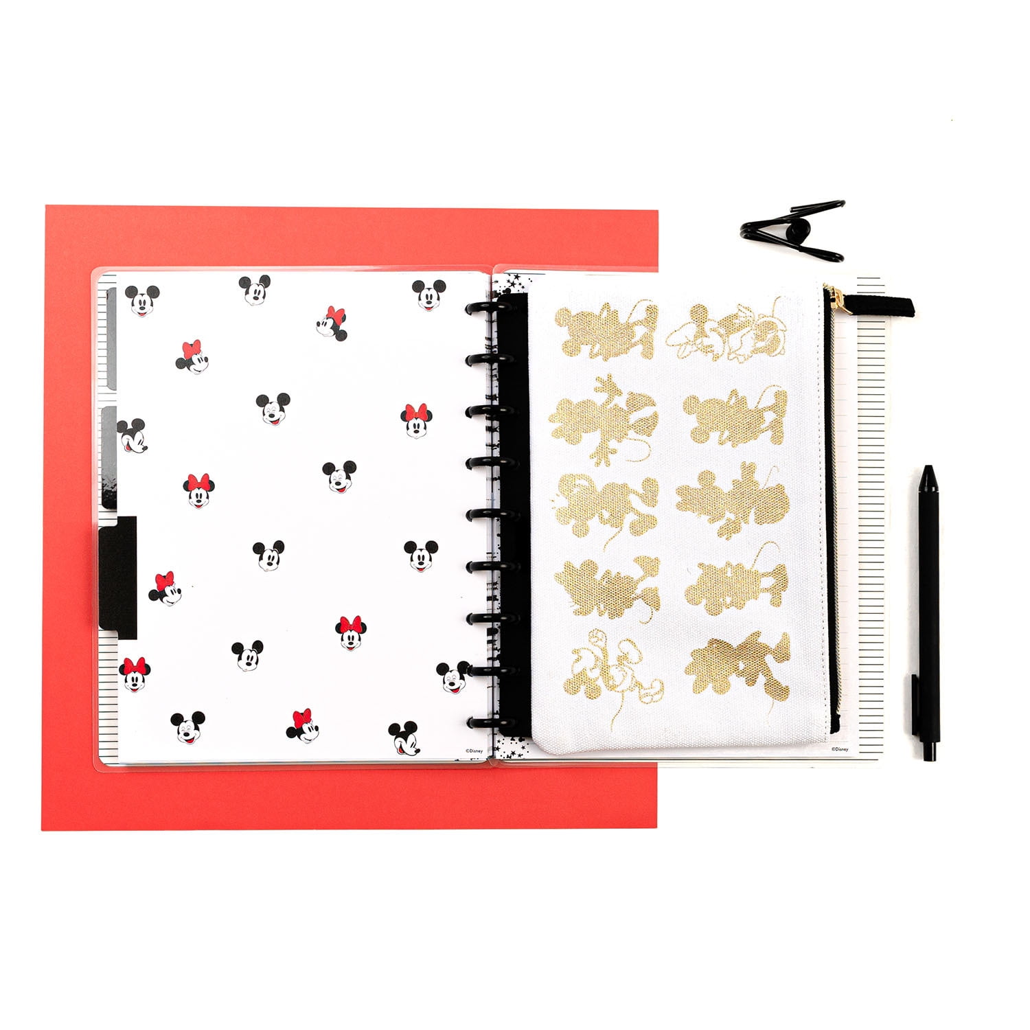 Happy Disney Planner Daily Notebook for Office, School or Journaling – 60  Sheet Dot Lined Paper with 3 Dividers – Disc-Bound Notebook - Disney 100