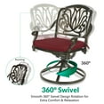 thumbnail image 4 of VIVIJASON 9-Piece Outdoor Furniture Dining Set for 8, Cast Aluminum Patio Table and Chairs Set with 6 Stationary Chairs, 2 Swivel Rocker Chairs, 64" Large Square Dining Table, Umbrella Hole, Red, 4 of 7