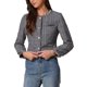 thumbnail image 4 of CHAQUETA DE TWEED PARA MUJER CON CUELLO REDONDO Y CIERRE DE BOTONES DE LARGA MANGA XS NEGRO GRIS, 4 of 6