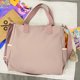 thumbnail image 4 of Bolso de mano para mujer, Bolso de viaje sencillo de nailon con choque de colores (rosa), 4 of 9