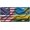 American Rwandan Flag, variant on Grateful Thankful Blessed Decorative Vanity License Plate, Decorative Car Tag, Aluminum Metal, 4-Hole, 6 x 12 Inch, Rust-Proof