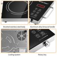 thumbnail image 7 of Cikuci Electric Hot Plate Infrared Induction Cooktop Stove, Countertop Burners 2200W Burner Ceramic Glass for Cooking, Overheat Protection, 7 of 7