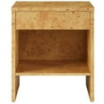 thumbnail image 3 of Maklaine Contemporary 1-Drawer Burl Wood Nightstand With Shelf, 3 of 10
