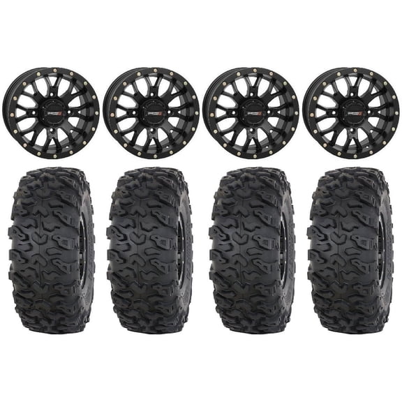 System 3 ST-3 14" Wheels Black 30" Roctane T4 Tires Can-Am Commander Maverick Renegade Outlander Defender