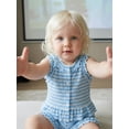 thumbnail image 6 of Loicainy Baby Toddler Girl Summer Striped Outfits 6 12 18 24 Months 2T 3T 4T Sleeveless Ruffle Tops + Shorts Set Clothes, 6 of 9
