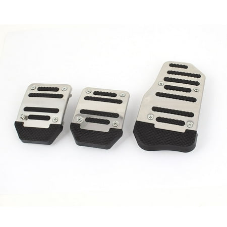 - Unique Bargains 3 in 1 Silver Tone Black Nonslip MT Gas Clutch Brake Pedal Pad Covers for Car