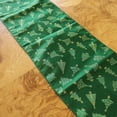 thumbnail image 3 of Brocade Table Runner Christmas Holiday Collection Glittery Trees Green, 3 of 3