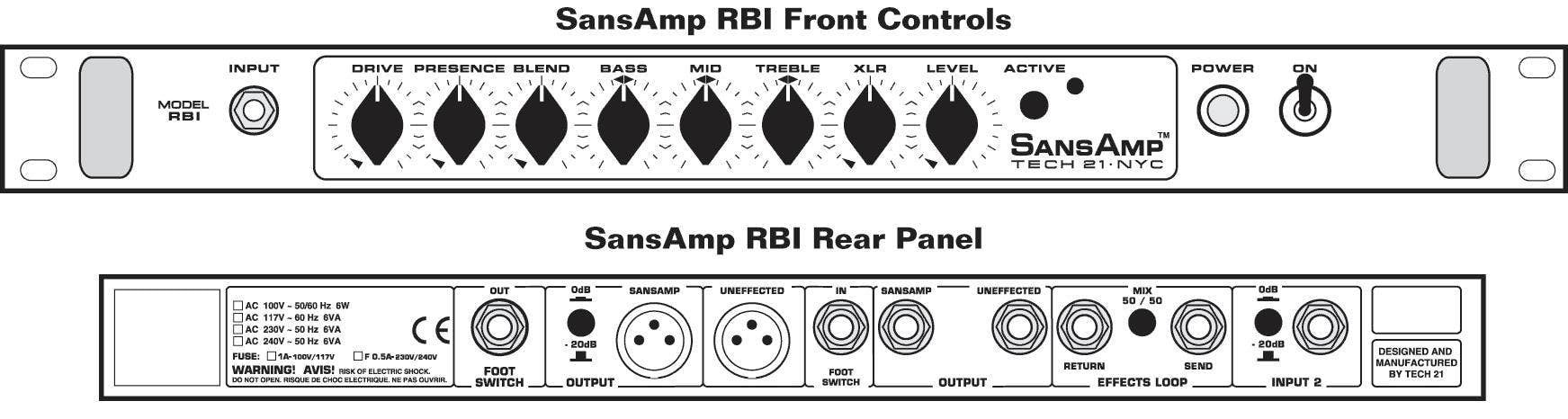 Tech 21 SansAmp RBI Rack Bass Amp Simulator