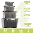 thumbnail image 2 of Recipiente de almacenamiento para frutas y verduras LUXEAR, paquete de 4, gris, 2 of 8