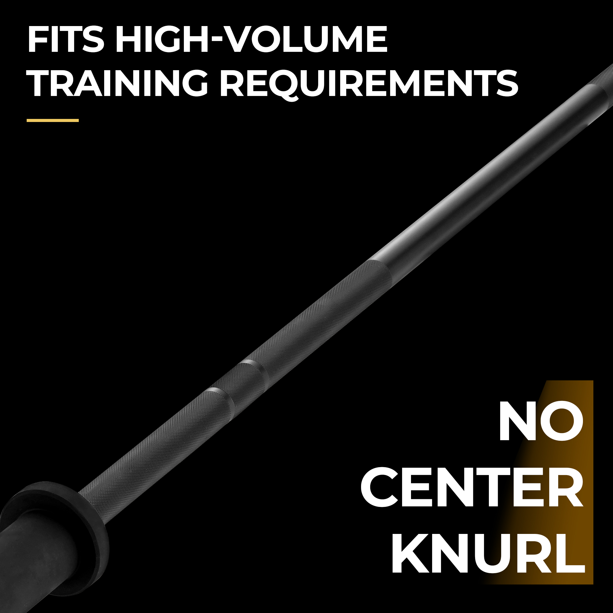 Mikolo Eclipse Series 6ft Olympic Barbell, 27LB Compact and Lighter Barbell for Weightlifting and Powerlifting, Olympic Bar for 500lbs Capacity, Weight Bar Fit 2” Standard Weights (Black)