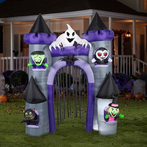 9' Tall x 7' Wide Haunted Archway Castle Halloween Airblown Inflatable ...