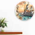 thumbnail image 3 of Venice Building Water Boat Sunset Round Wall Clock Hanging Silent Time Clock Home Interior Bedroom Living Room Office Decor（10 Inch）, 3 of 6