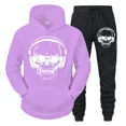 thumbnail image 3 of Chándal informal para hombre, divertido traje deportivo con capucha de manga larga con estampado de calavera de DJ y música, sudaderas y pantalones de otoño, conjuntos de dos piezas de moda, 3 of 5
