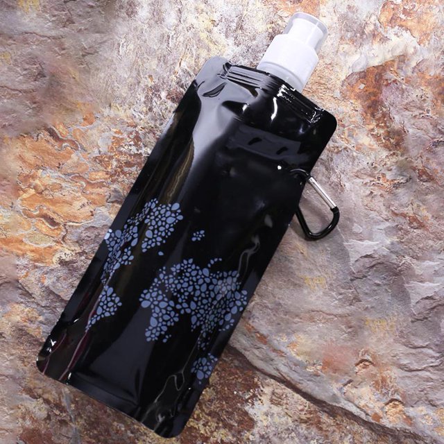 Botella de agua plegable portátil Bolsa de agua Suministros para deportes al aire libre (Negro) FLhrweasw Nuevo