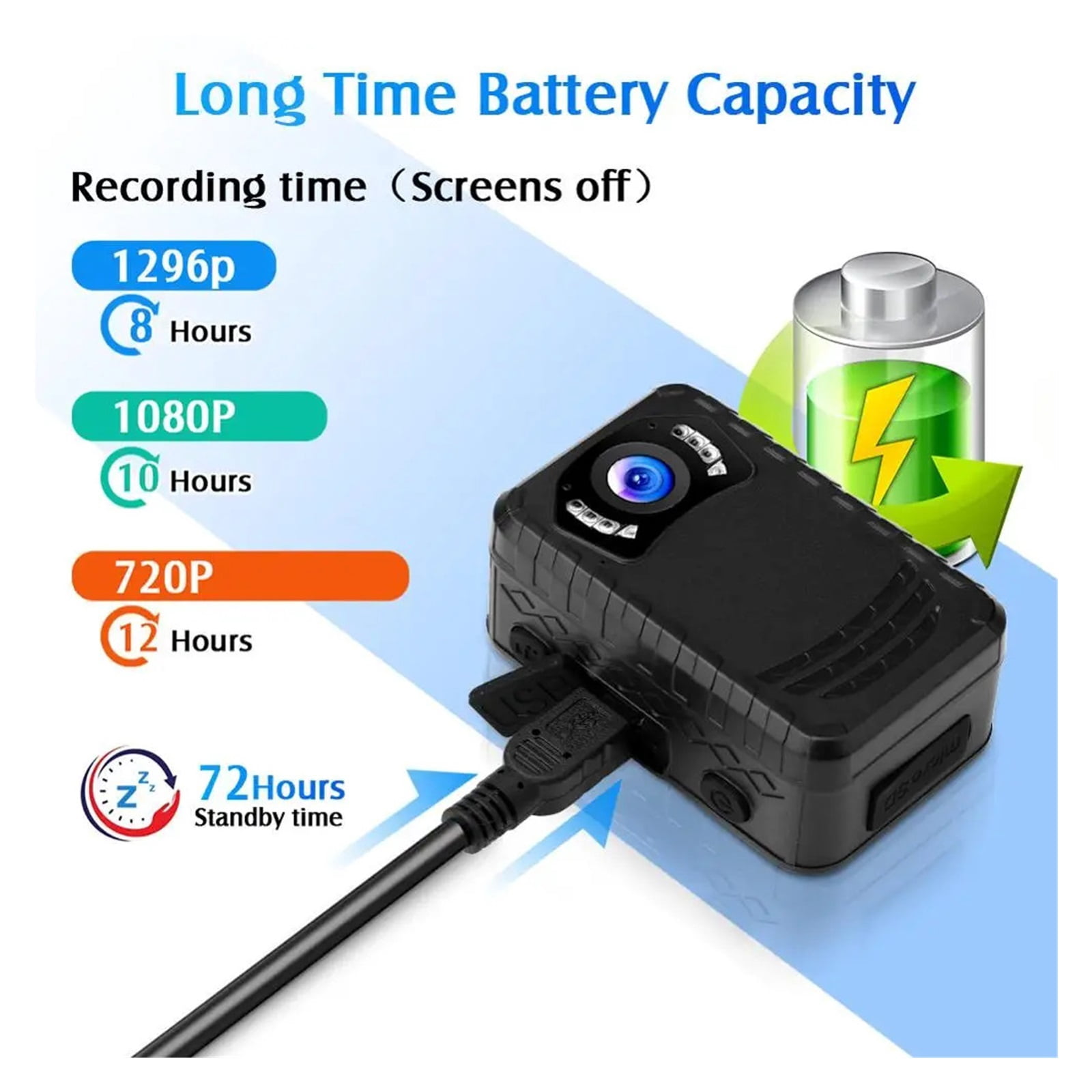 N9 1296P Body Cam 256GB Recording Wearable Camera Video Recorder for Police Camera Security Night Vision Mini Camera
