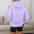thumbnail image 4 of SwiftWear Oversized Back Print Hoodie for Women - Long Sleeve Outerwear Letter Design Cozy Seasonal Pullover Purple, 4 of 6