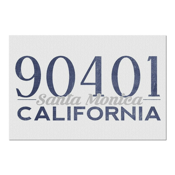 Santa Monica, California 90401 Zip Code (Blue) (20x30 Premium 1000