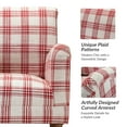 thumbnail image 4 of Plaid Accent Chair Set of 2, Wooden Legs Upholstered Armchair Lounge Sofa Home Living Room Red, 4 of 8