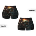 thumbnail image 6 of Athletic Shorts for Women, Halloween Mask Wall Seam Womens Shorts High Waisted Sport Running Workout Gym, 6 of 8