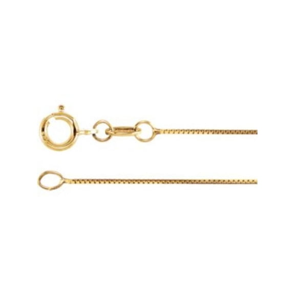 18kt Yellow .50mm Box 20" Chain in 18k Yellow Gold