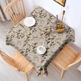 thumbnail image 2 of Red Mushroom Berry Leaf Beige Pattern Square Tablecloth,Waterproof Square Table Cover,Wipeable Spillproof Washable Table Cover for Home Kitchen Party Decor 60"x60"(152x152cm), 2 of 6