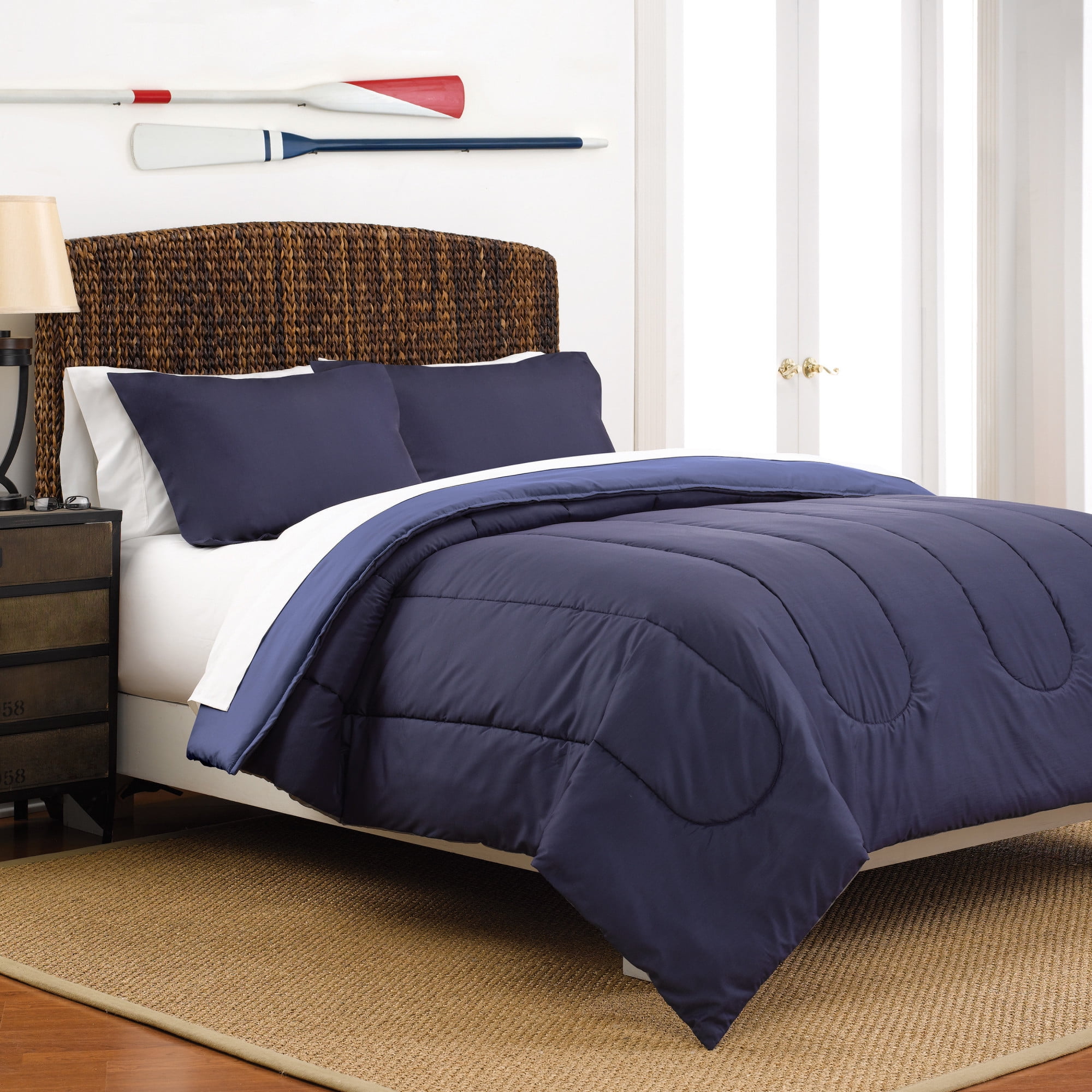 Martex All Season Microfiber Comforter Set- Channel Stitched Reversible