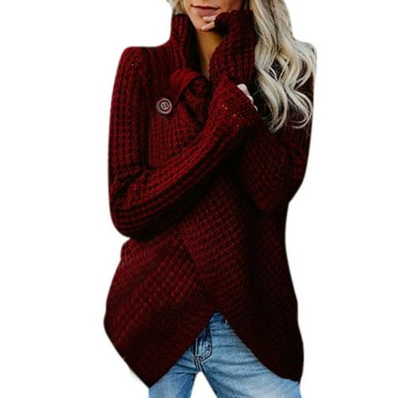 Neck Kit - SWEETLIFE Womens Turtleneck Sweater Warm Cable Knit Loose Wrap Pullover Top