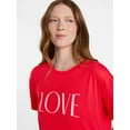 thumbnail image 5 of Joyspun Women’s Dreamy Soft Collection Short Sleeve Valentine's Day Sleep Shirt, Sizes S/M to 2X/3X, 5 of 6