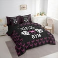 thumbnail image 3 of Feelyou Women Fitness Sport Bedding Comforter Set 7pcs, Black Pink Ribbon Full Bedding Set, 3 of 8