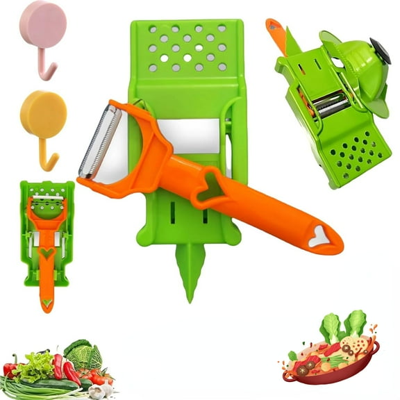 Pelador Multifuncional 2-en-1, Julienne Peeler Vegetable Peeler, with Spiral Slicer Tool, for Slicing and Peeling, All Kinds of Fruits and Vegetables (1PC)