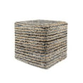 thumbnail image 3 of LR Home Serena Pouf in Blue/Beige 18" x 18" x 18", 3 of 8