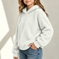thumbnail image 6 of BLVB Girls Fuzzy Hoodies Kids Sherpa Fleece Pullover Casual Soft Sweatshirt Teen Girls Winter Warm Clothes(White,14-15Years), 6 of 9