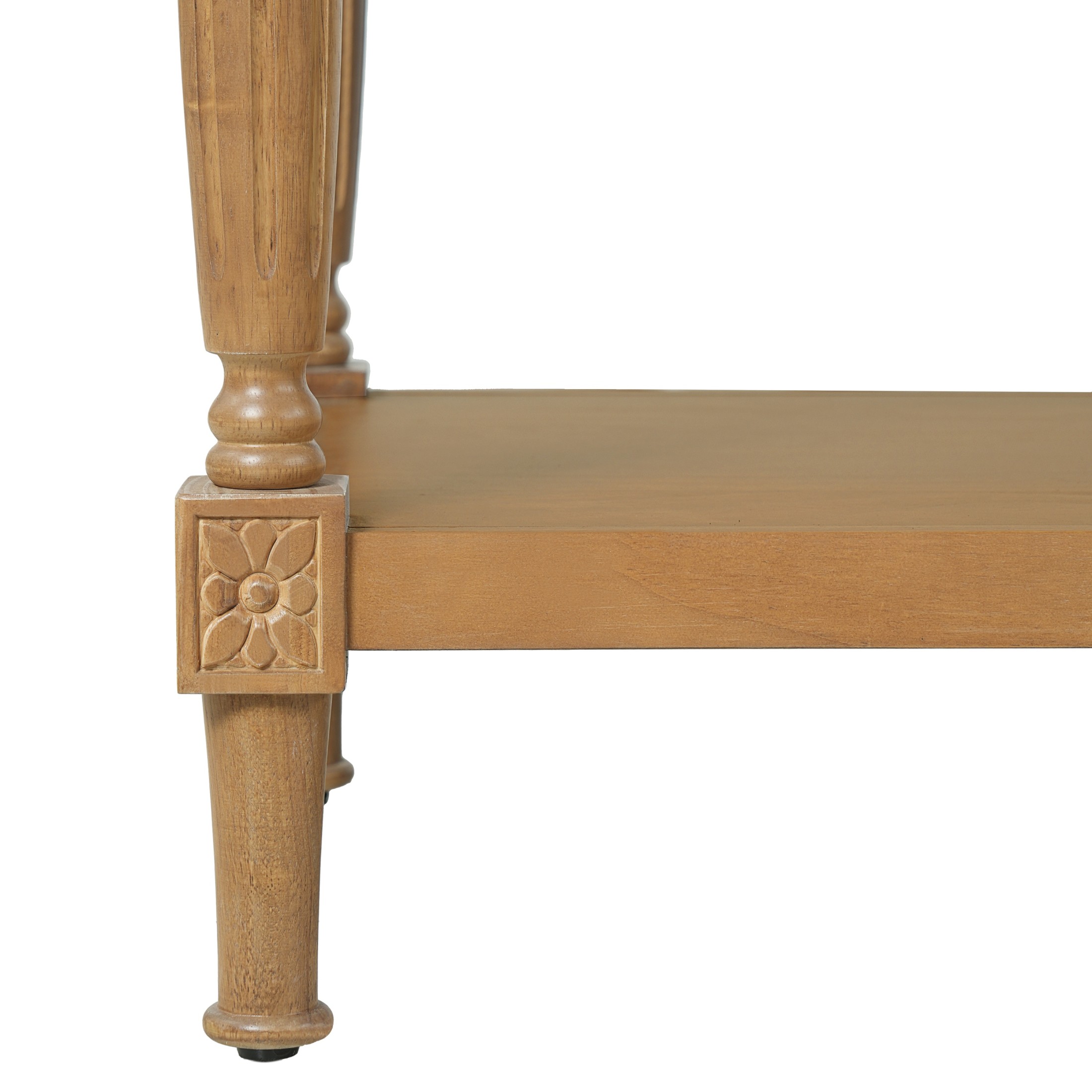Christopher Knight Home Vintage 3-Tier Wood Console Table, 59" Farmhouse Open Storage Sofa Table, Natural