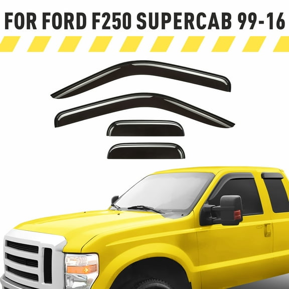 AEROGUYS Tape-On Window Deflectors Extra Durable Window Visors Rain Guards Fit for Ford F-250/350 Super Duty 1999-2016 SuperCab,Sun Visors, Wind Deflectors,Vent Visors,Truck Accessories - 4pcs. AG0057