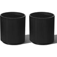 thumbnail image 6 of Round Planter Outdoor Indoor, Large Plant Pots for Porch, Patio, Backyard, Modern Decor for Tall Plants, Flowers (Black, 16 inch - 2 Pack), 6 of 11