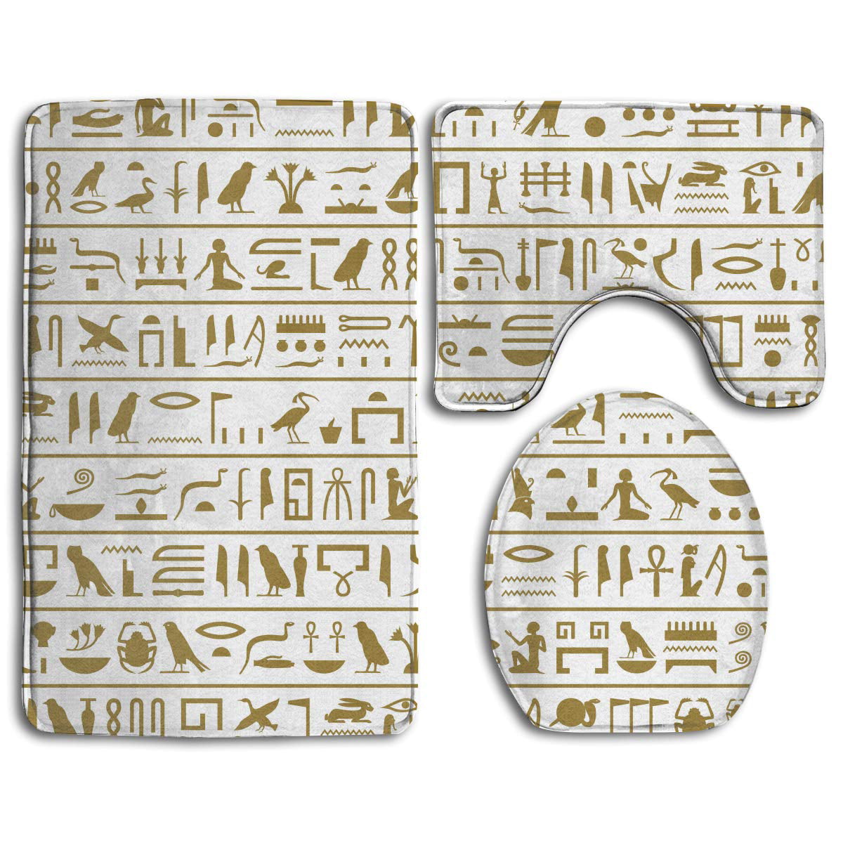 Ancient Egyptian Design Hieroglyphics Kitchen Bathroom Bath Door Mat Bathmat Rug 