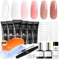 thumbnail image 1 of Kit de gel de uñas Poly Modelones de 6 colores con lámpara de 8 W para principiantes, 1 of 8