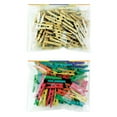 thumbnail image 2 of 200 Mini Craft Clothespins Wood 1" Small Arts Paper Multi Color Tan Clothes Pins, 2 of 5