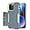 Green/Grey, variant on for iPhone 15 Pro Phone Case, and Glass Screen Protector, Dust-Proof Port Cover, Full Body Non-Slip Rubber Covered, Wear-Resistant & Drop-Proof, Black/Black
