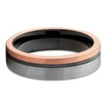 thumbnail image 2 of 6mm Rose Gold Tungsten Ring,Black Tungsten Ring,Engagement Ring,Black Wedding Ring,Anniversary Ring, 2 of 4