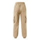 thumbnail image 4 of Pantalones cargo de largo completo y cintura media para hombre: estampado a cuadros lisos, cordón, bolsillos; pantalones deportivos informales para la playa, para todas las estaciones, poliéster; t, 4 of 7