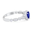 thumbnail image 3 of Art Deco Heart Promise Ring Blue Sapphire CZ 925 Sterling Silver Size 10, 3 of 4